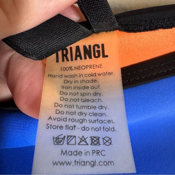 Triangl Colorblock Swim Bikini Bottom Only Colorful Neoprene Swimwear Size Large - Picture 4 of 5